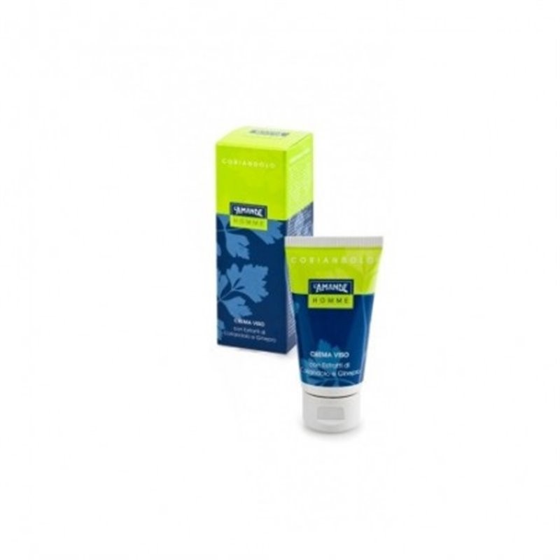 AMANDE Homme Coriandolo Crema Viso 50 ml - Idratazione e Energia per la Pelle Maschile