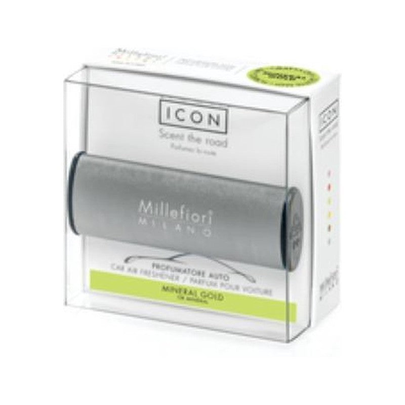 MILLEFIORI Car Air Freshener Icon "Metallo" Antracite Mineral Gold Elegante