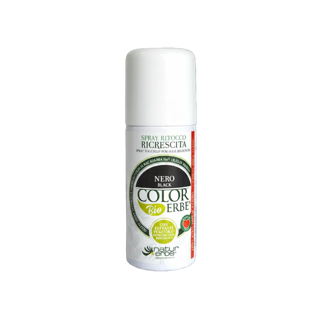 NATUR ERBE Spray Ritocco Ricrescita Nero Copertura Radici Instantanea 100 ml