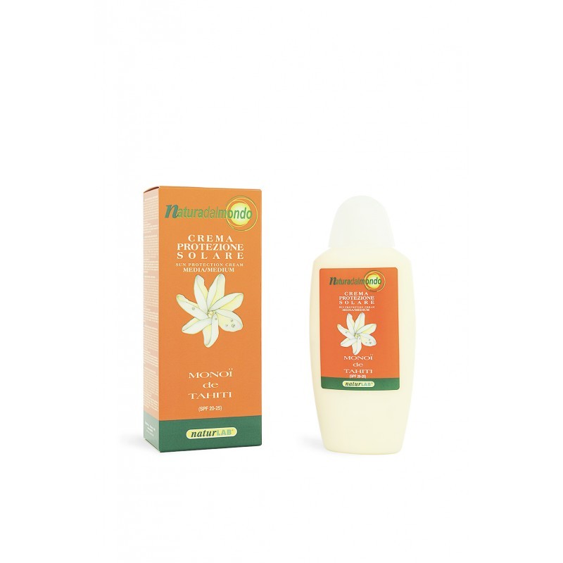 NATURLAB Monoi Crema Protezione Solare Media SPF 20-25 Idratante Corpo 200 ml