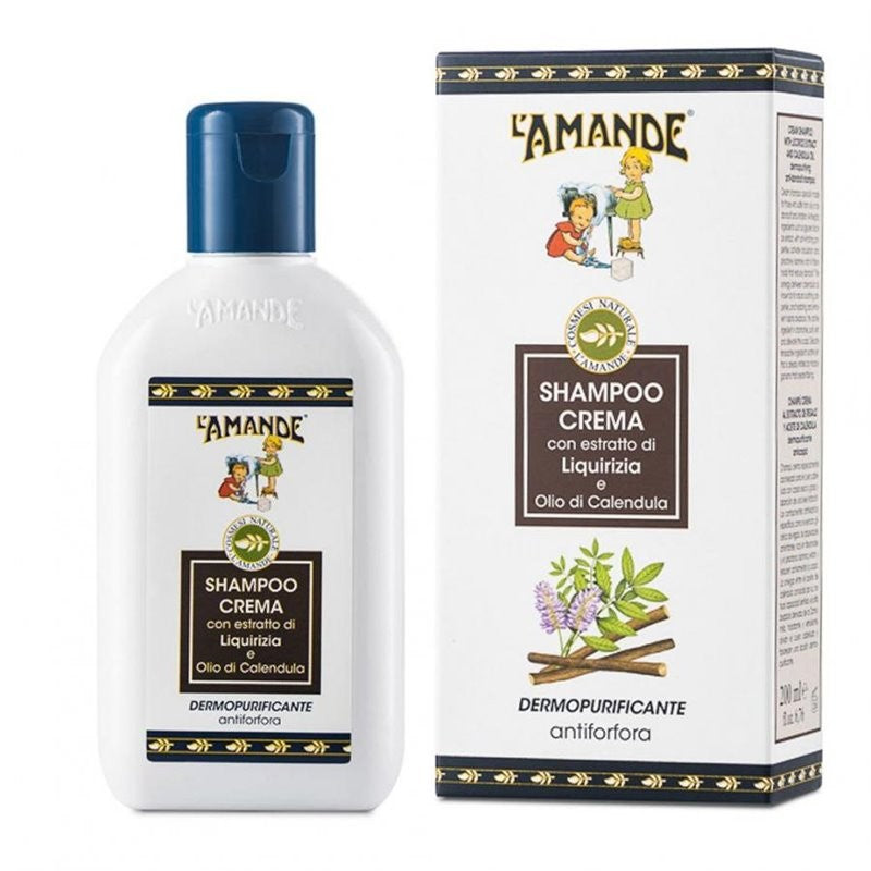 AMANDE Shampoo Crema Liquirizia Antiforfora Dermopurificante 200 ml - Cute Purificata e Capelli Sani
