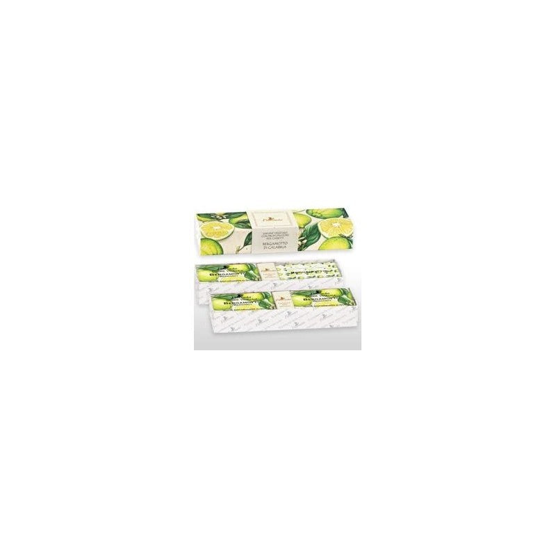 LA DISPENSA Scatola Sapone Vegetale Bergamotto 50 gr + 3 Buste Profumate per Cassetti
