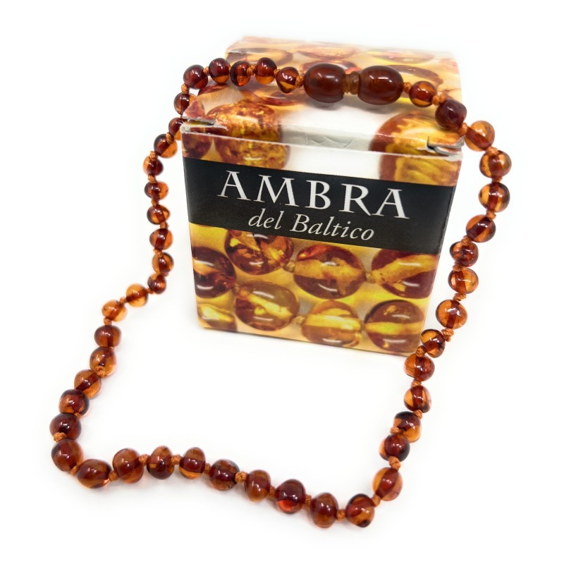 DHANVANTARI Collana Ambra Color Cognac Bambini Sollievo Dentizione