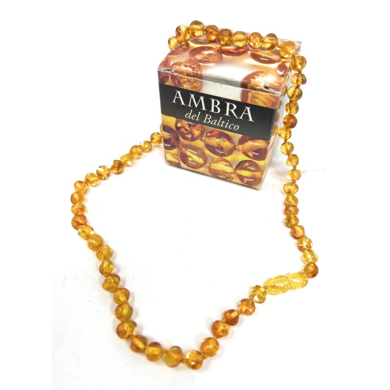 DHANVANTARI Collana Ambra del Baltico Colore Giallo Adulti Proprietà Lenitive