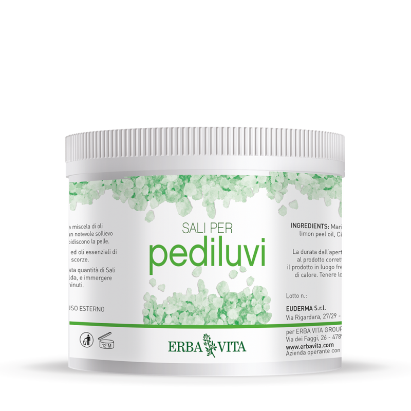 ERBA VITA Sali del Mar Morto per Pediluvi 500 gr - Sali Naturali Rilassanti e Deodoranti