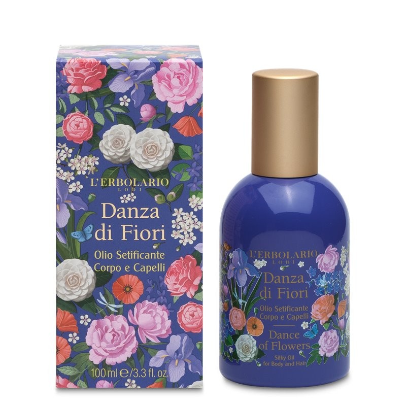L'ERBOLARIO Danza di Fiori Olio Setificante Corpo e Capelli 100 ml - Olio Multifunzione Profumato