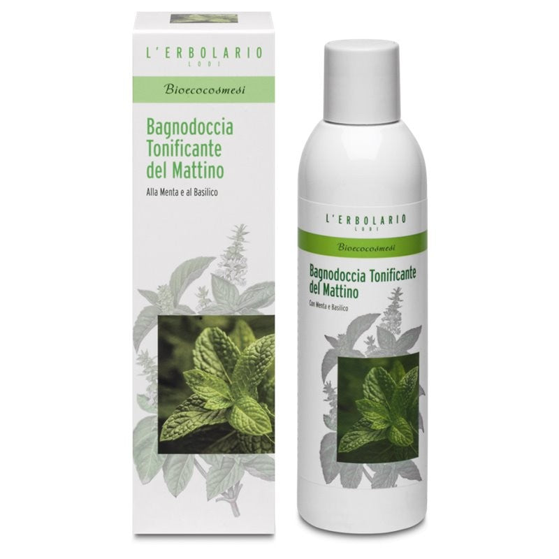 L'ERBOLARIO Bio Cosmesi Bagnodoccia Tonificante del Mattino con Menta e Basilico 200 ml - Bagnodoccia Bio Energizzante e Rinfres