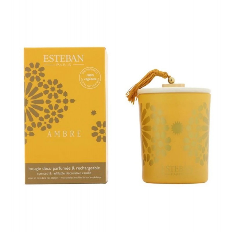 ESTEBAN Ambre Bougie Décorative Parfumée & Rechargeable