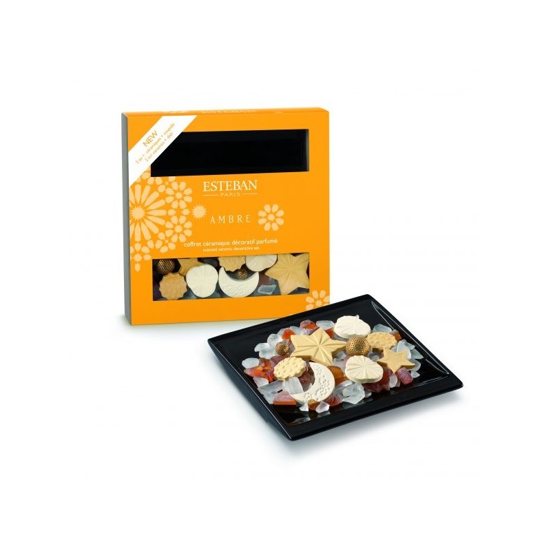 ESTEBAN Ambre Coffret Décoratif Céramique Parfumée - Coffret Cadeau Oriental et Raffiné