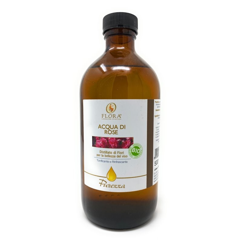 FLORA Acqua di Rose 500 ml Bio Cosmos - Eau Florale de Rose Bio Grand Format