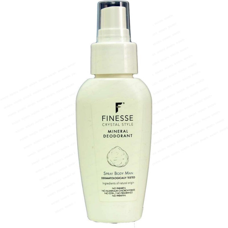 FINESSE Man Spray Deodorante Corpo al Potassio e Allume 60 ml Deodorante spray per il corpo da uomo con allume di potassio