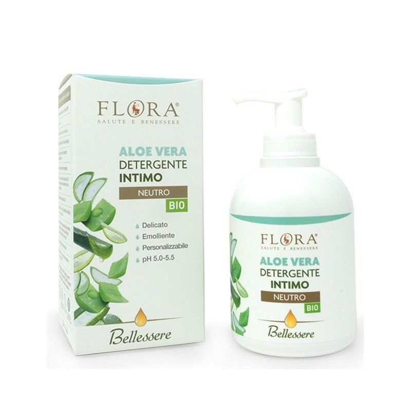 FLORA Detergente Intimo Neutro Aloe Vera 250 ml - Gel Intime Neutre Personnalisable Aloe Vera