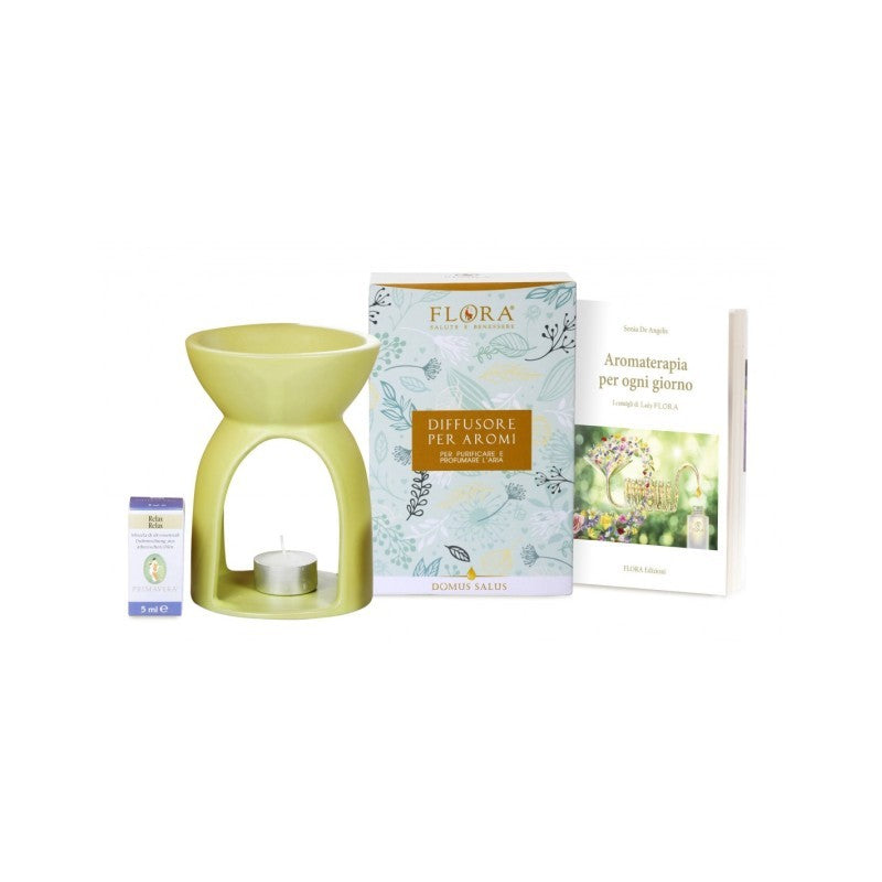 FLORA Kit Lampada per Aromi Verde e Miscela Regalo