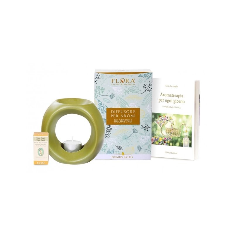 FLORA Kit Lampada Verde per Aromi e Miscela Regalo Esclusiva