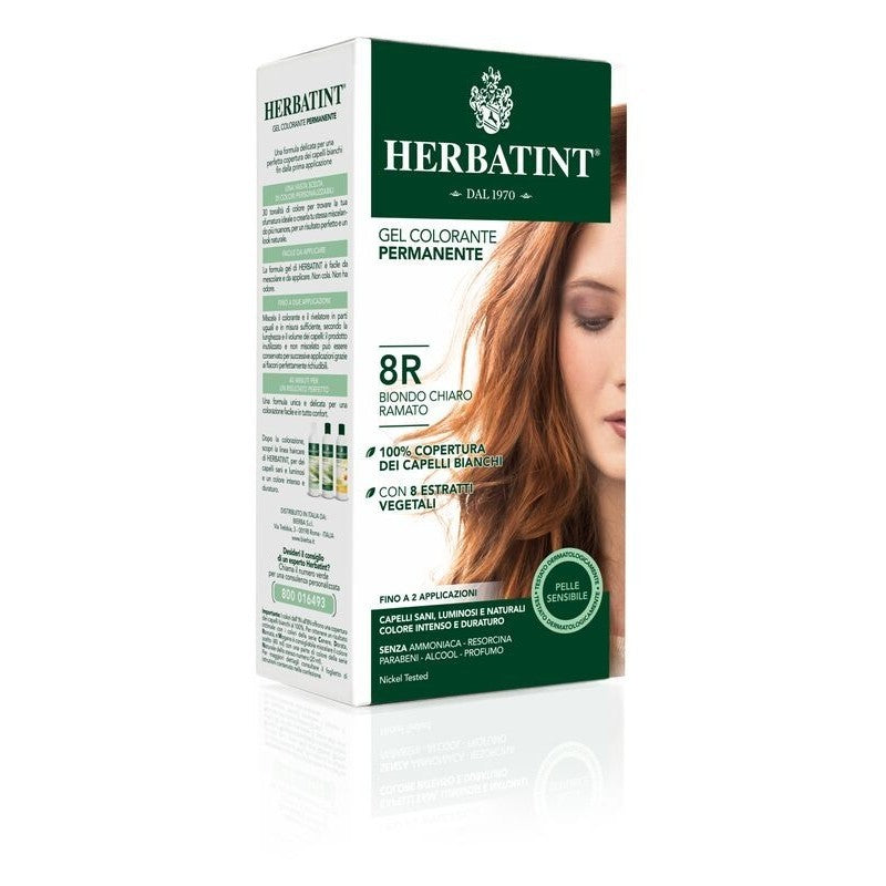 HERBATINT 8R Biondo Chiaro Ramato Tinta Permanente Capelli 150 ml